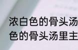 浓白色的骨头汤里白色的是什么 浓白色的骨头汤里主要是什么东西