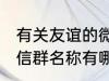 有关友谊的微信群名称 有关友谊的微信群名称有哪些